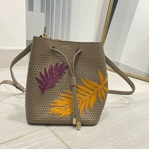 Ralph Lauren Dryden Debby bucket crossbody bag leaf design
